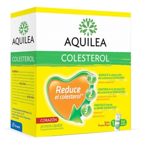 AQUILEA COLESTEROL  20 STICKS LIQUIDOS SABOR FRUTOS ROJOS