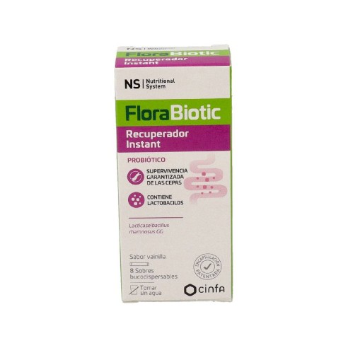 NS FLORABIOTIC RECUPERADOR INSTANT  8 SOBRES BUCODISPERSABLES 1,5 G SABOR VAINILLA