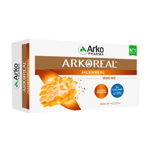 ARKOREAL JALEA REAL FORTE PLUS SIN AZUCAR  1500 MG 20 AMPOLLAS