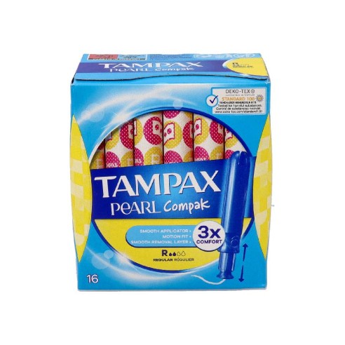 TAMPAX COMPAK PEARL TAMPON 100ALGODON  16 UNIDADES REGULAR