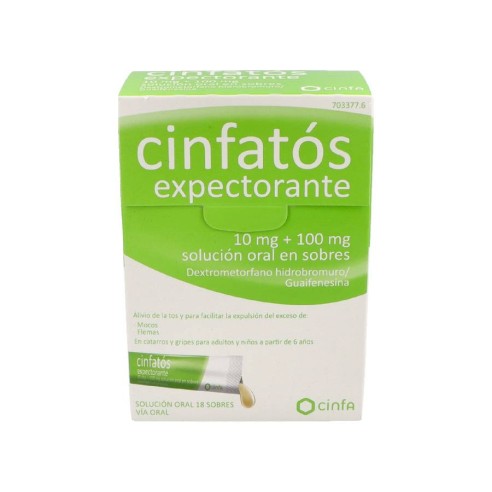 CINFATOS EXPECTORANTE 10 MG/100 MG 18 SOBRES SOLUCION ORAL
