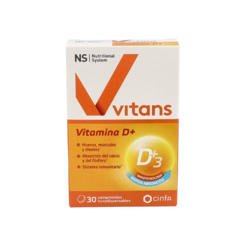 NS VITANS VITAMINA D  30 COMPRIMIDOS BUCODISPERSABLES