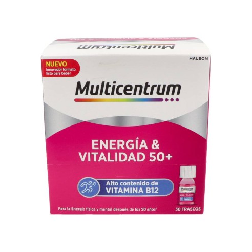 MULTICENTRUM ENERGIA & VITALIDAD 50  30 FRASCOS 7 ML SABOR FRAMBUESA