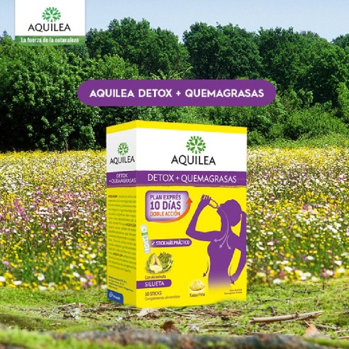 AQUILEA DETOX QUEMAGRASAS FORTE  10 STICKS 15 ML SABOR PIÑA